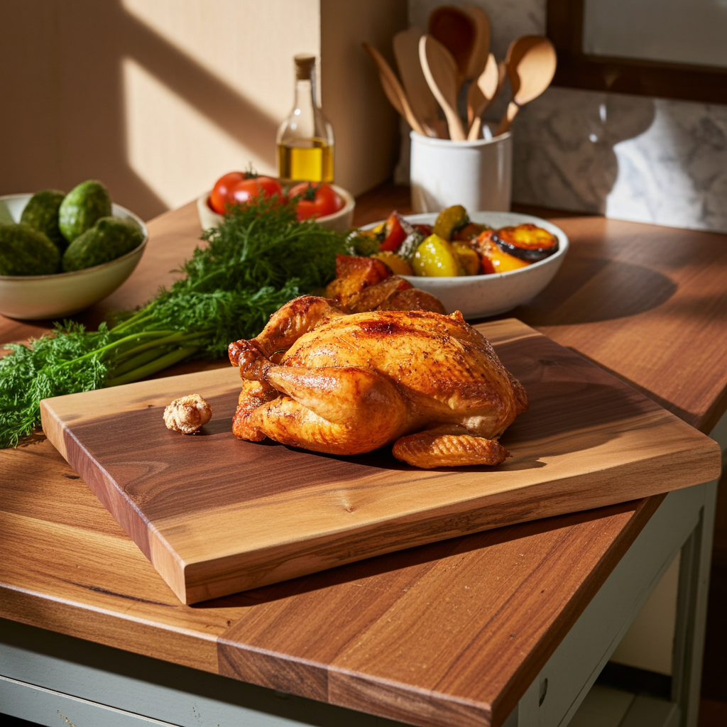 Handmade Walnut Live Edge Serving & Charcuterie Board with Finger Groove Handles – 18.5 x 8.75"