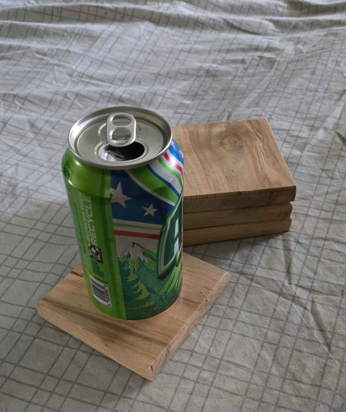 Handmade Solid Maple Wood Coaster Set – Set of 4, Optional Holder – 4 x 4"