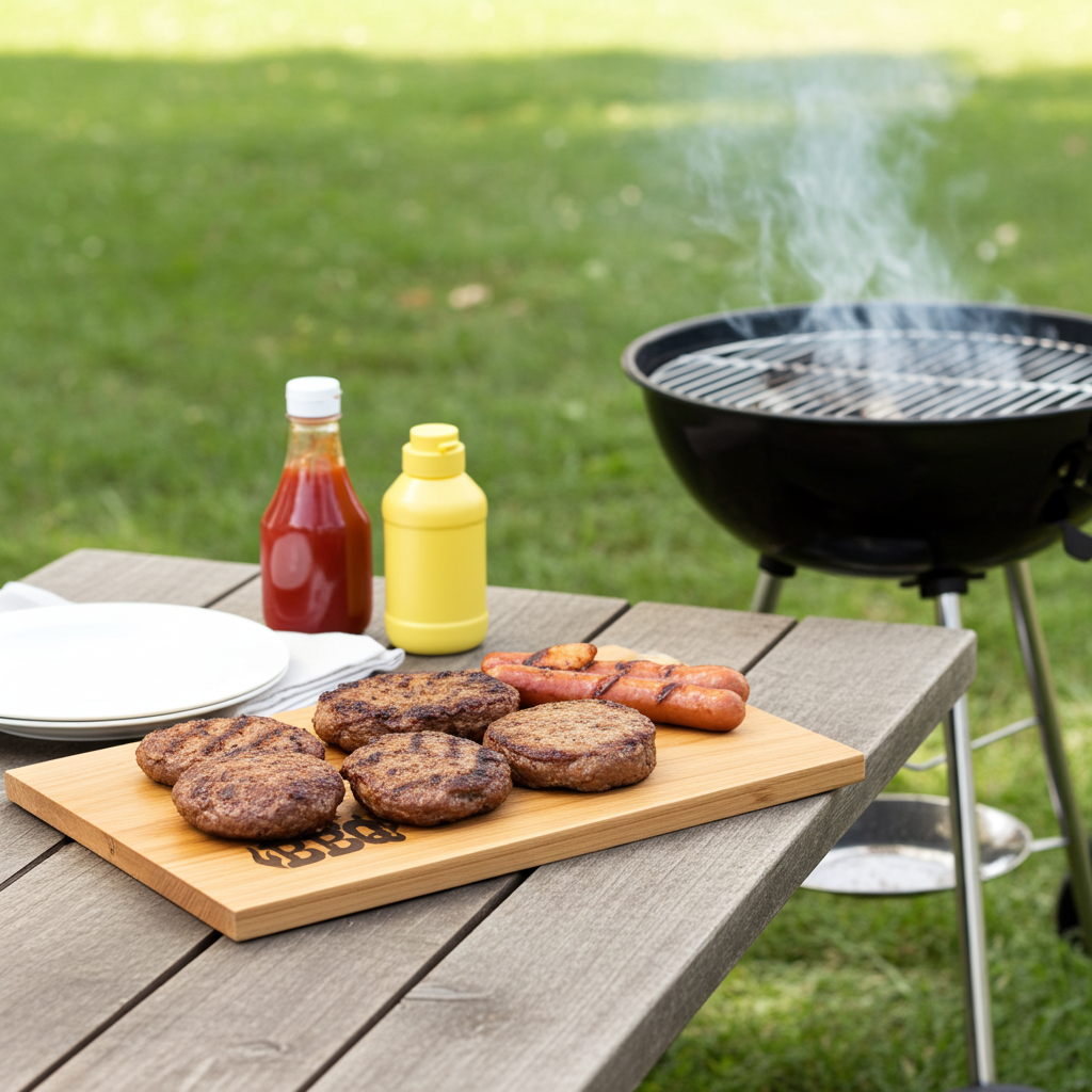 Handmade Chunky Solid Oak BBQ Carving Board with Laser Engraving – 18.5 x 12 x 2"