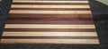 Maple, walnut,  purpleheart cutting board
