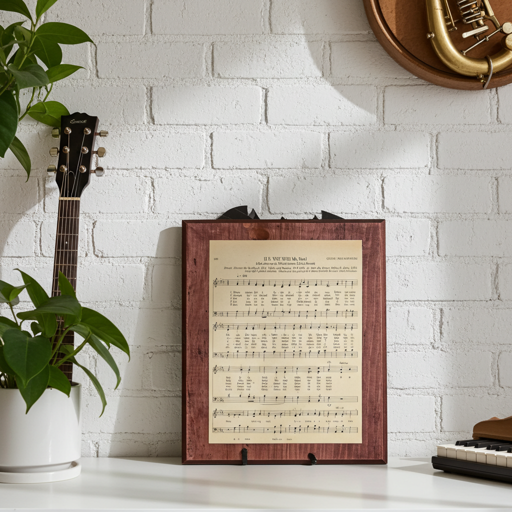 Handmade "It Is Well With My Soul" Wood Plaque with Metal Display Stand