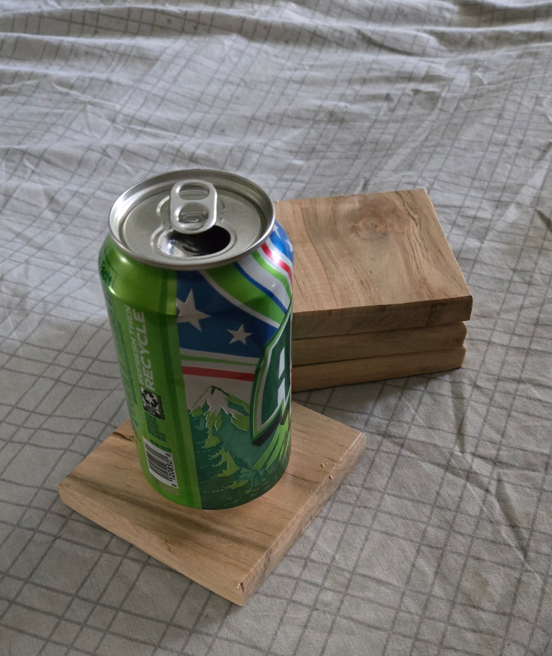 Handmade Solid Maple Wood Coaster Set – Set of 4, Optional Holder – 4 x 4"