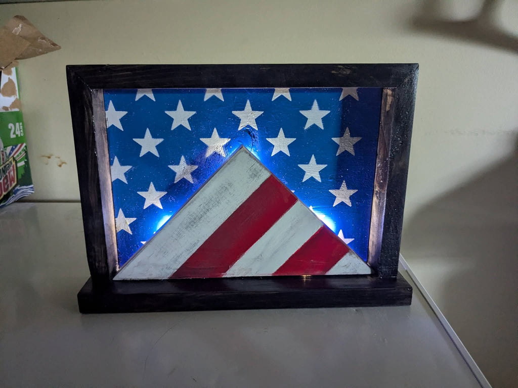 Light American flag home decor