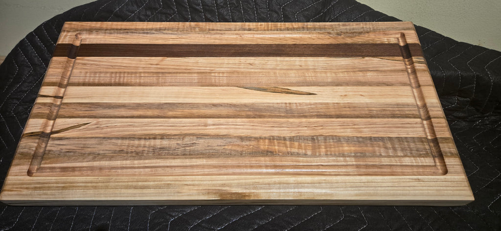 Handmade Ambrosia Maple & Walnut BBQ Cutting Board with Juice Groove – 20.5 x 10.75"