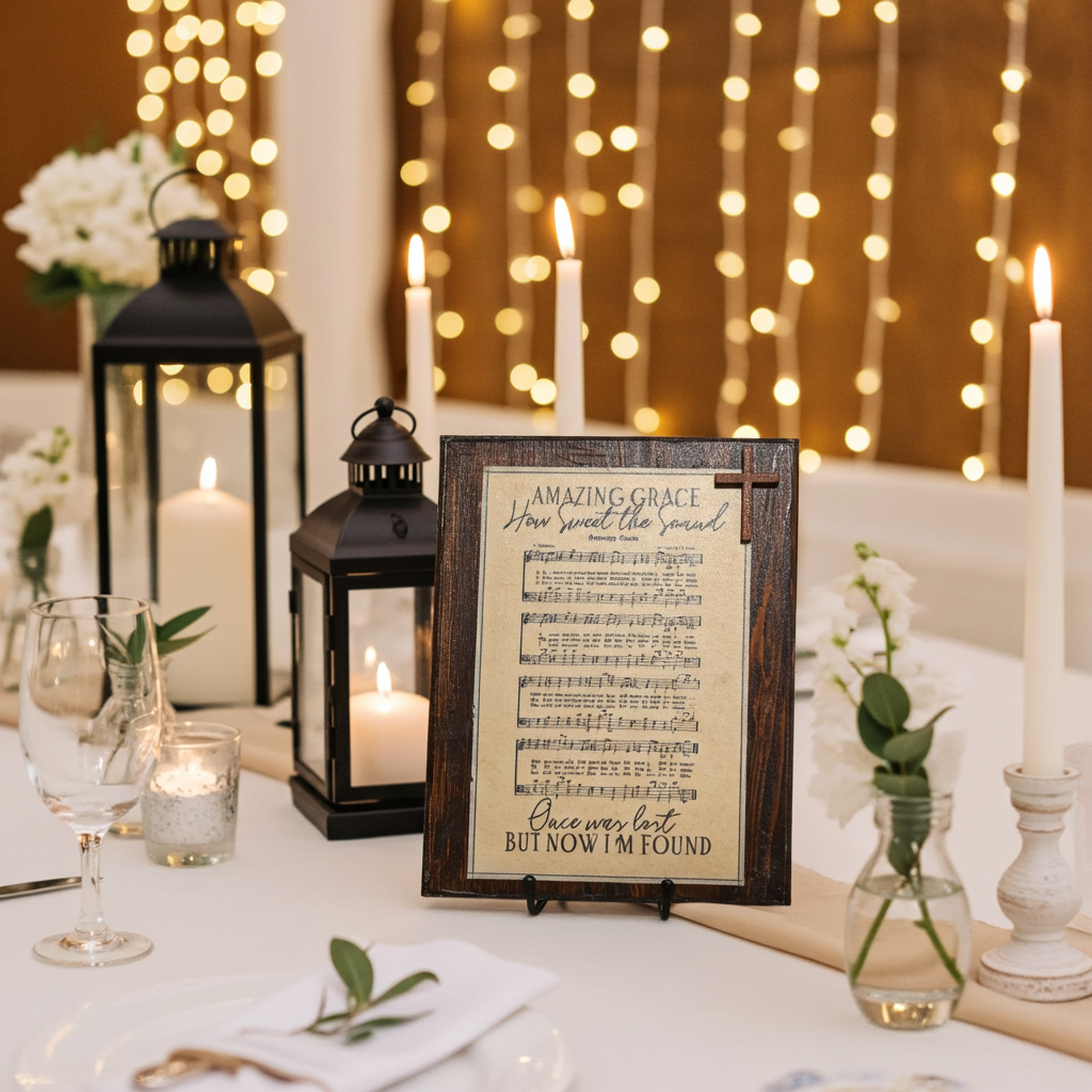 Handmade Amazing Grace Wood Plaque with Metal Display Stand – Christian Home Decor