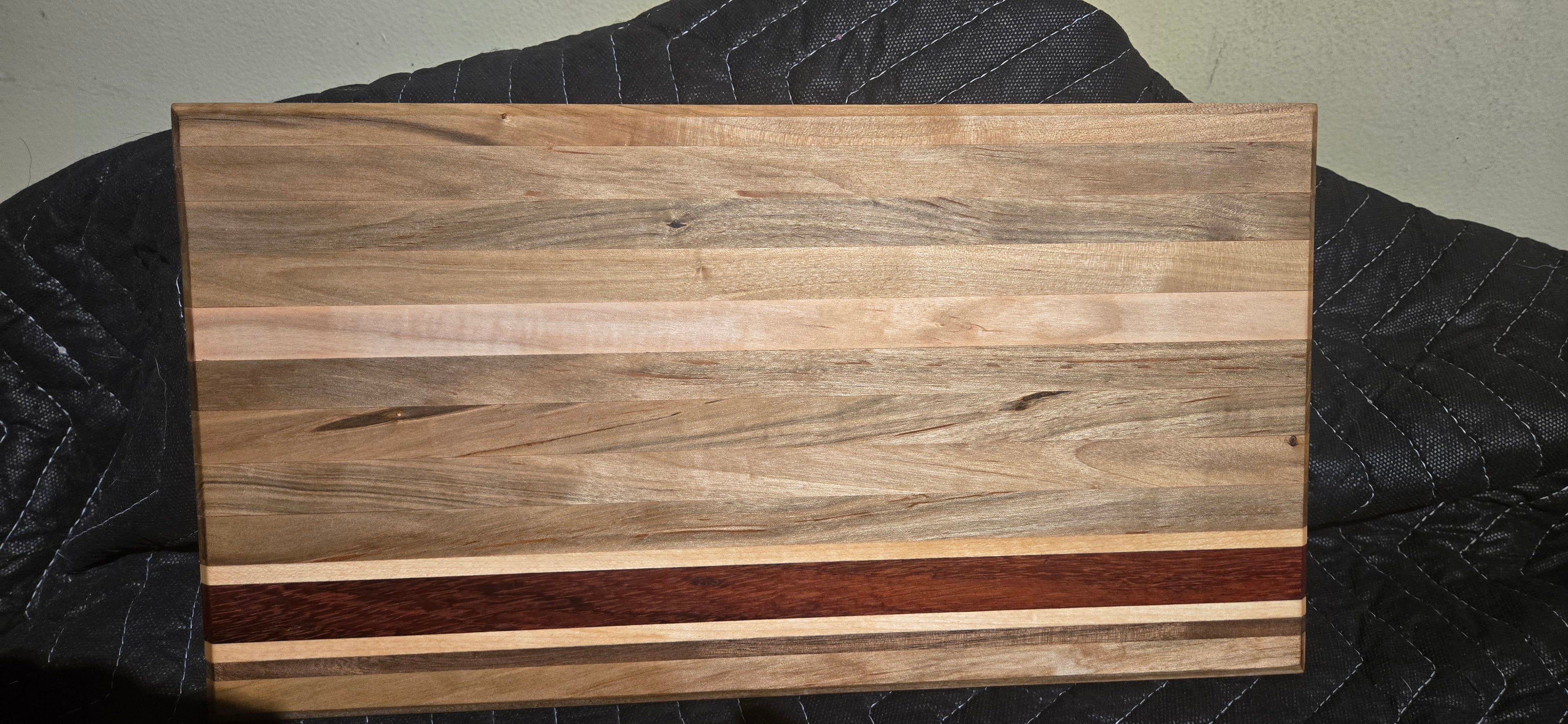 Maple and Exotic Padauk Wood Charcuterie Board