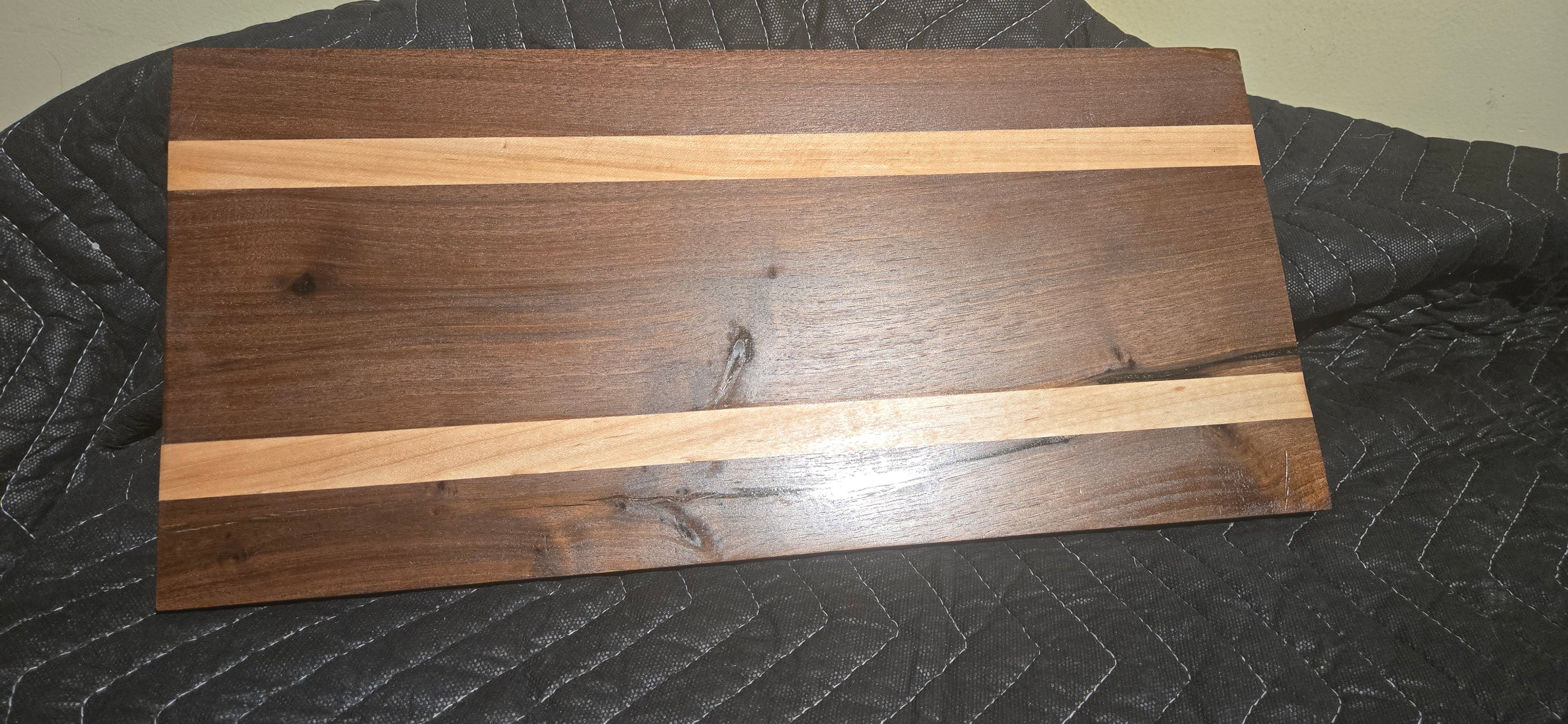 Footed walnut with maple serving  charcuterie board